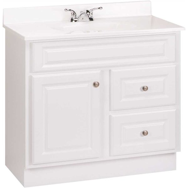 Glacier Bay Hampton 36 in. W x 21 in. D x 33.5 in. H Bath Vanity Cabinet Only in White HWH36D